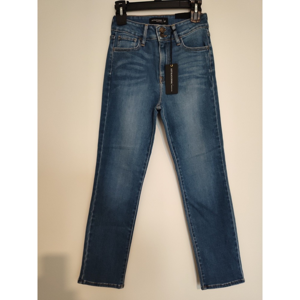 Just Black Denim Double Button Straight Jeans Medium Denim 27 NWT
